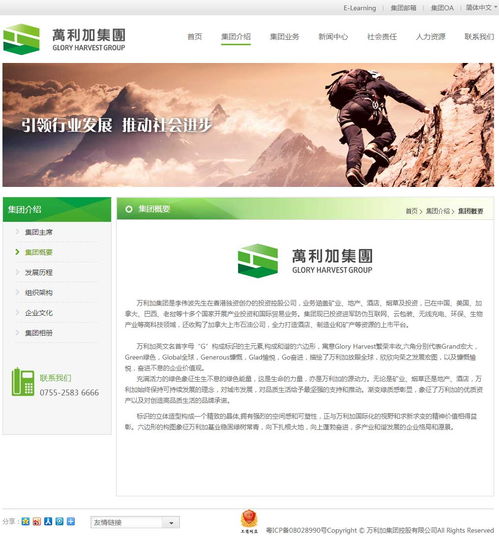 深圳万利加集团万户网络网站建设合作项目